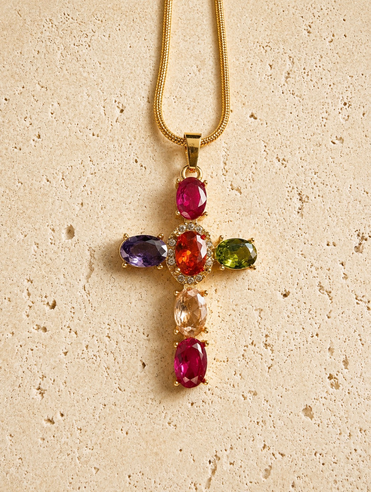 Mosaico Cross Necklace