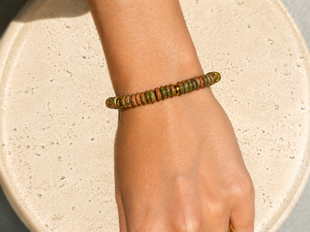 Azzurra Bracelet — Unakite